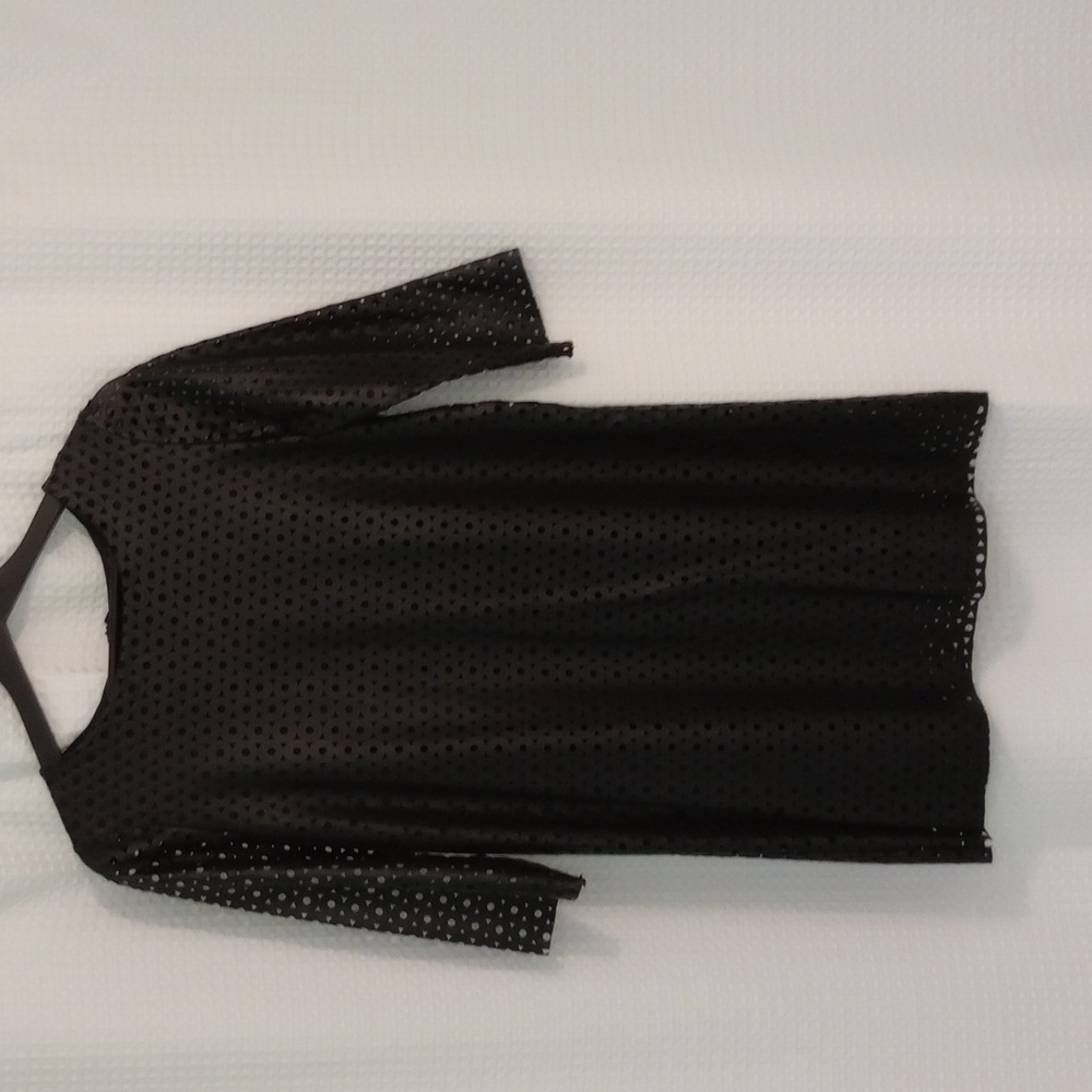 HONEY PUNCH - Mod-Style, Black Vinyl Cut Out Dress with Lining - Size: Small